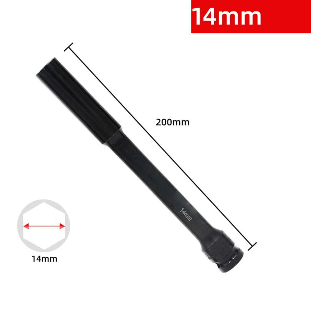 Chave de acionamento de cabeça sextavada preta, interface de 1 2 polegadas, aço cromo vanádio, durabilidade, múltiplas especificações