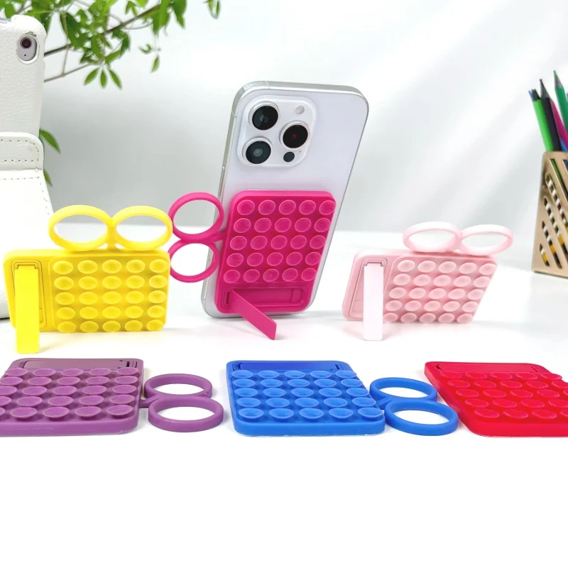 

Magnetic Phone Case Stand Holder Cute Suction Cup Ears Square Simple Luxurious Phone Stand For iPhone 17 Pro