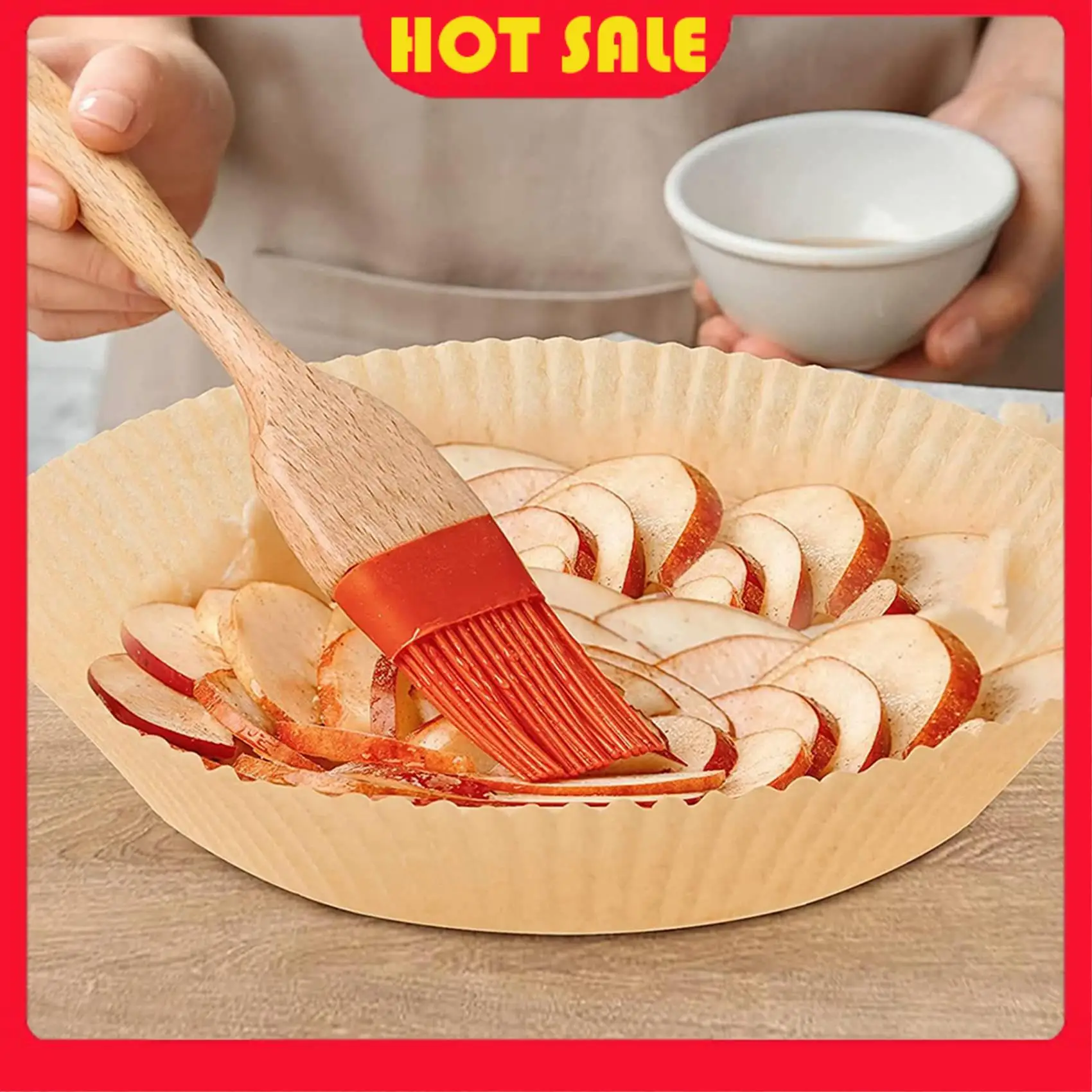 Noodzaak 200 Stuks Lucht Friteuse Perkamentpapier Liners Non-stick Wegwerp Lucht Friteuse Liners Mand Ongeperforeerd Ronde Perkamentpapier