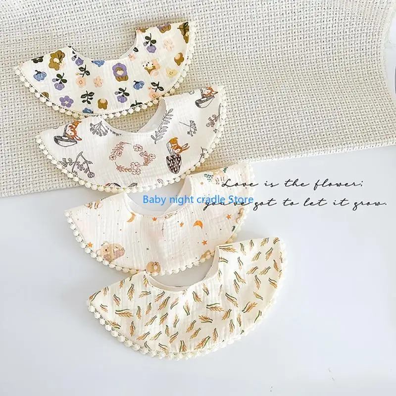 

J2FF Feeding Bibs for Infant Toddlers Newborns Waterproof Bibs 4 Layer Saliva Towel