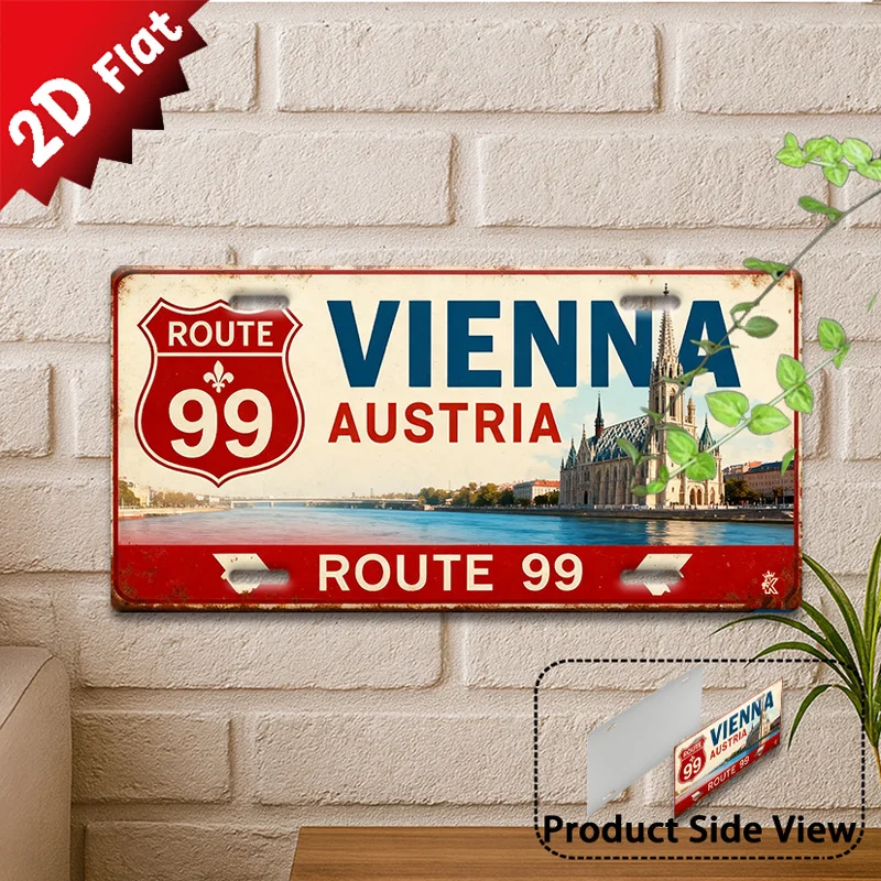 1 Vienna Line 99 Metal Sign | Retro Aluminum Sign, Timeless City Theme Decor, 30x15cm, 2D Flat, for Decorative Purposes Only