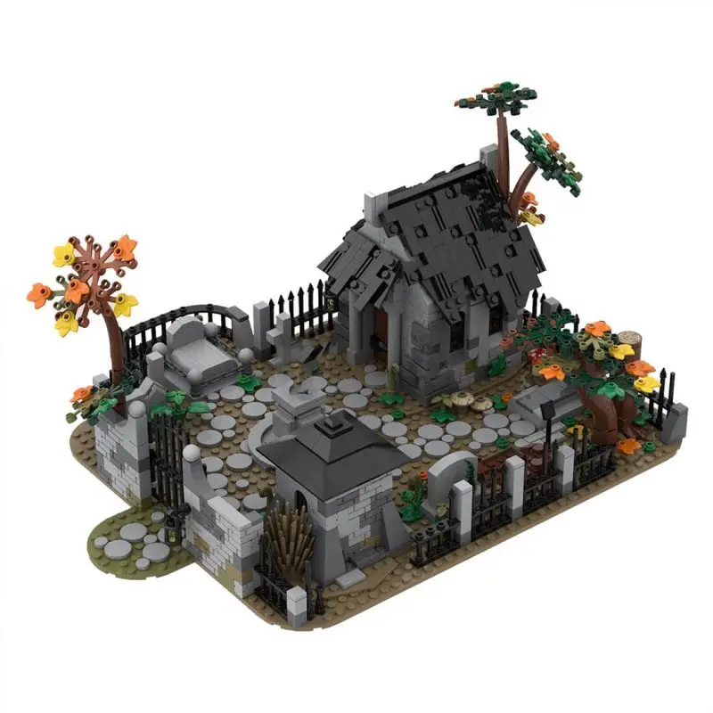 

Custom MOC-82593 Medieval Graveyard Shop Shaped Small Particle 1194 Parts