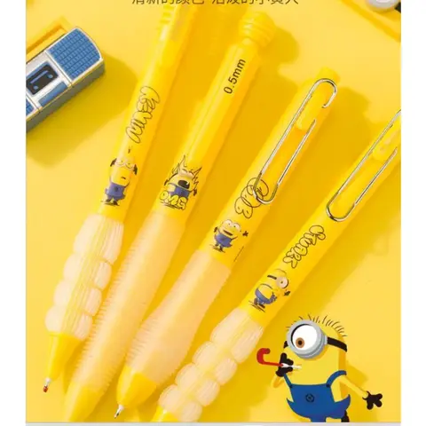 New Cute Popular Cartoon Minions with Neutral Pen Ins Quick Drying High Aesthetic ST0.5 Black Smooth Student Gifts