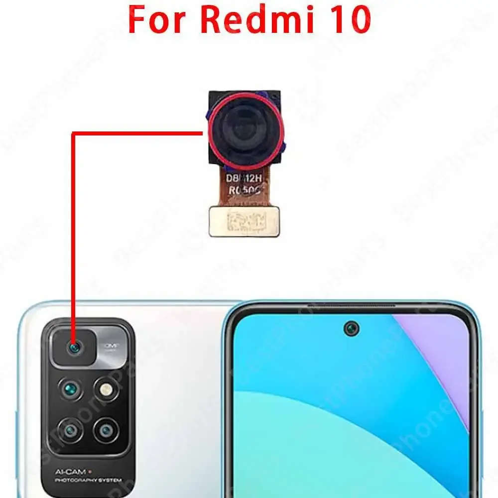 Back Rear Camera For Xiaomi Redmi 10 10A 10C Prime 2022 Backside Camera Module Replacement Parts