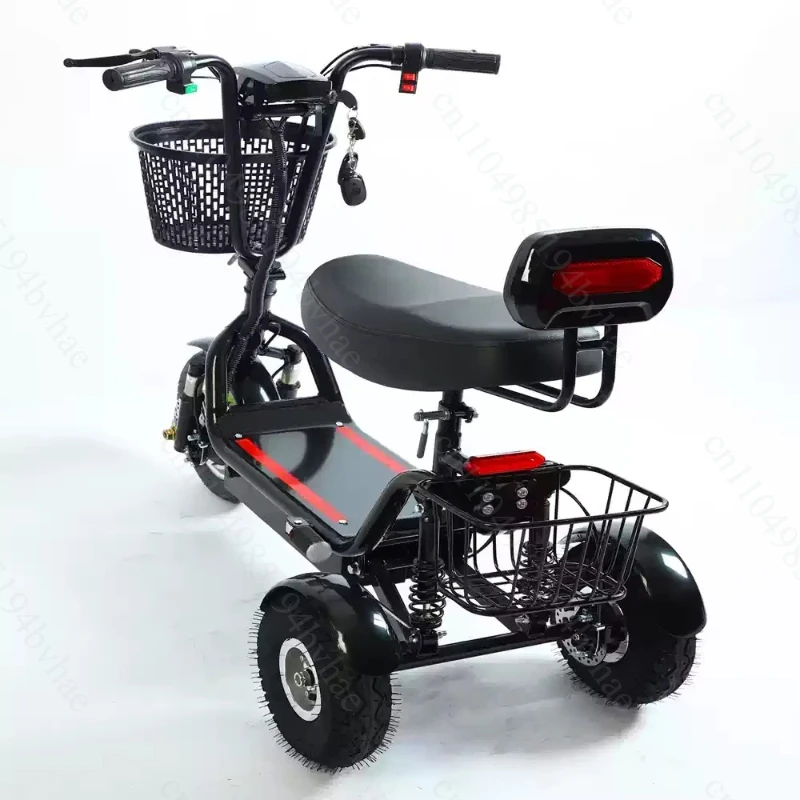 New electric tricycle 12 inch portable scooter for both men and women, foldable mini tricycle