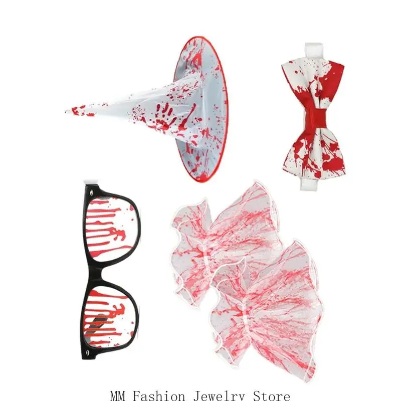 مجموعة إكسسوارات الهالوين المرعبة الواقعية من D0UB لحفلات أزياء الرعب والمكياج المخيف #5