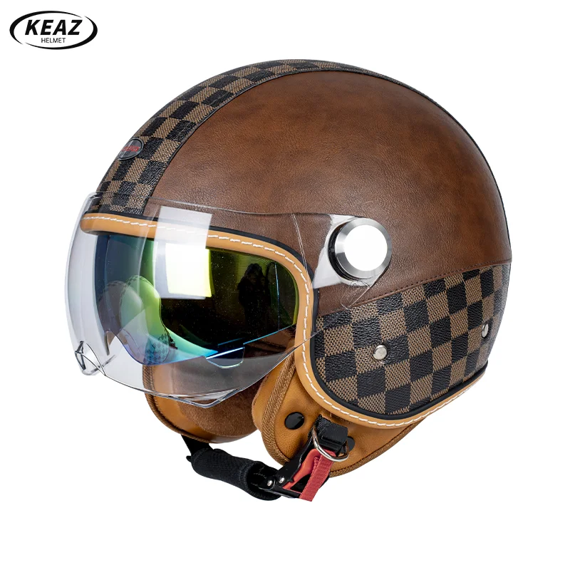 

Легкий мотоциклетный шлем с открытым лицом три четверти, уменьшает усталость шеи во время крузирования на большие расстояния и поездки на работу.