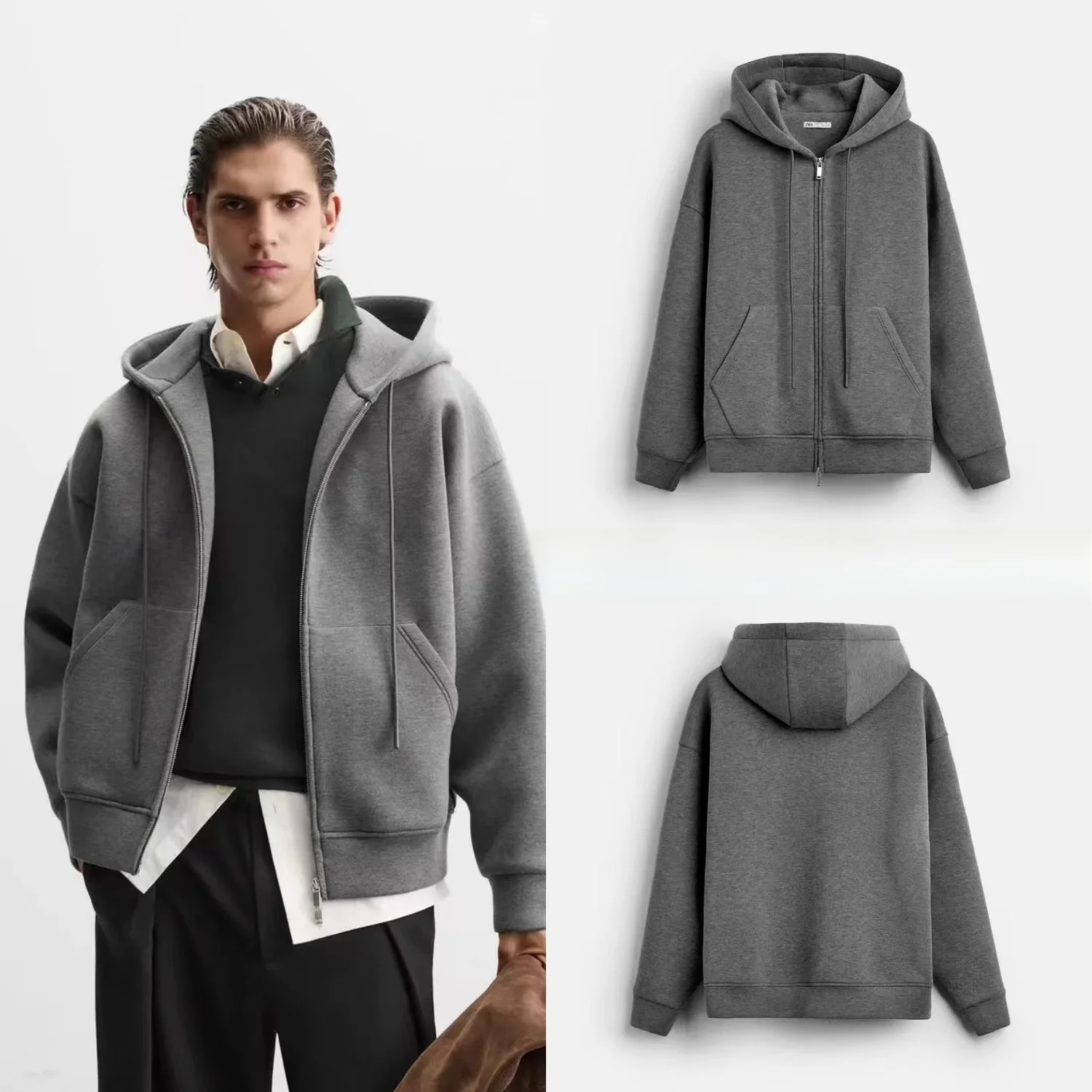 

Новая мужская толстовка-худи из технологичной ткани Space Cotton для осени и зимы, свободного кроя, с заниженной линией плеч, повседневная, комфортная