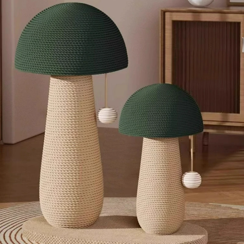 Mushroom cat scratching post, wear-resistant and non-shedding, vertical scratch-resistant sisal rope claw grinding toy