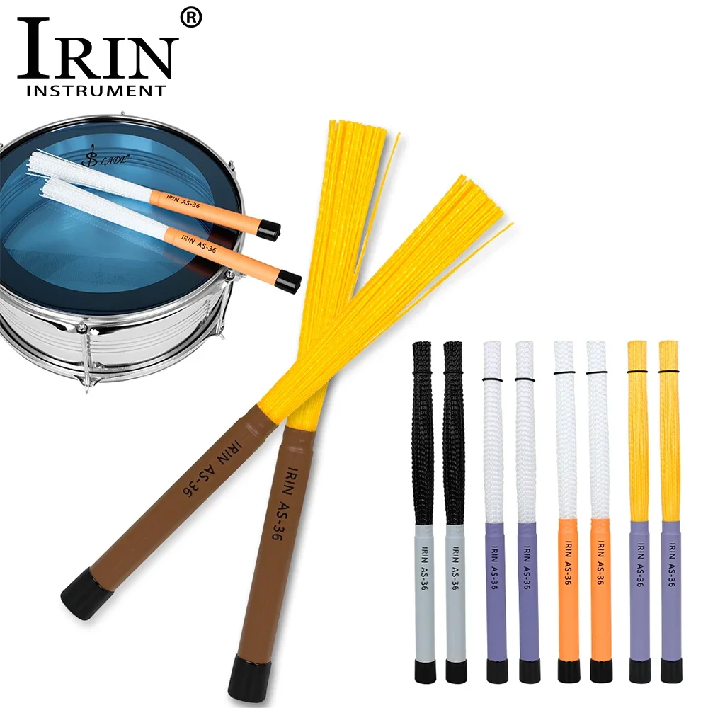 IRIN 1 Pair 36cm High Stretch Nylon Wire Drum Brushes Colorful Drum Brushes Percussion Musical Instrument Parts & Accessories