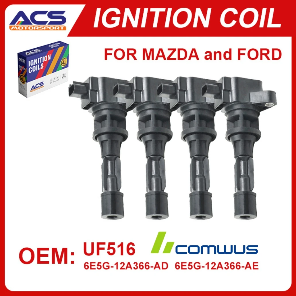 

1/4 PCS DG511 Ignition Coil Pack Compatible with E-150 Club F-150/250/350 Lincoln Mustang 4.6L 5.4L V8 V10 Replaces 11054