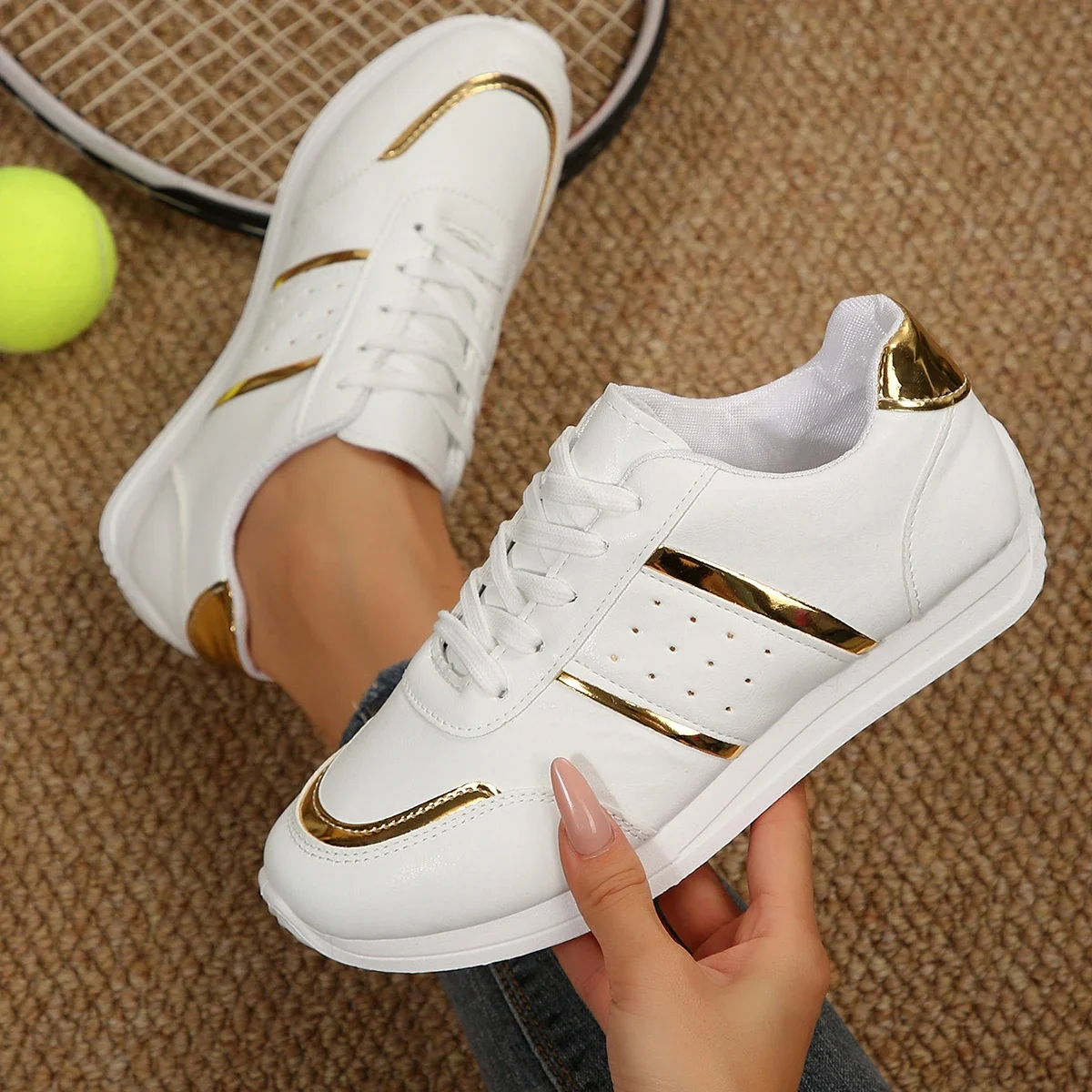Damen Casual Sport Sneakers, Athletische Tennis-Loafer, Skateboard-Vulkanisierte Schuhe, Damen Plateau Elegante Modische Basketball-Schuhe – Detail 7