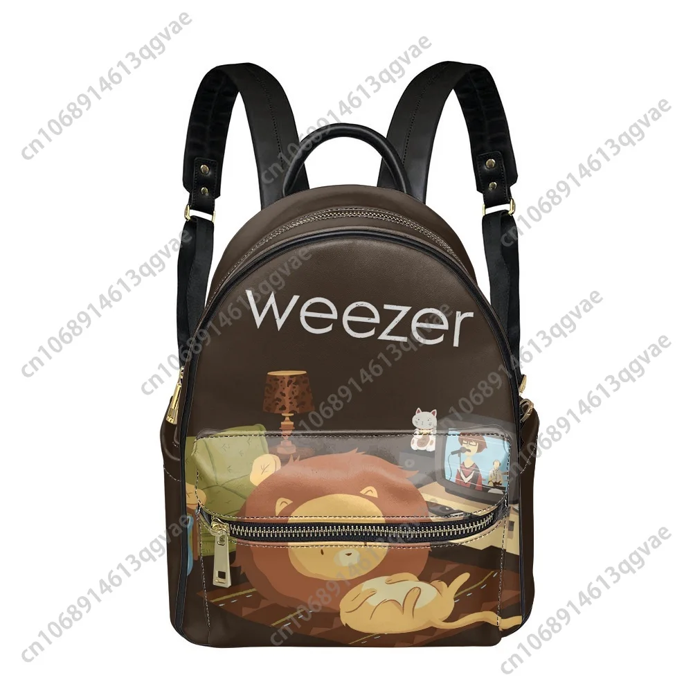 2025 New Weezer Pop Rock Band Backpack Womens Men Personalized Double Shoulder Bag Business Travel Bookbag Rucksack Gift Daypack