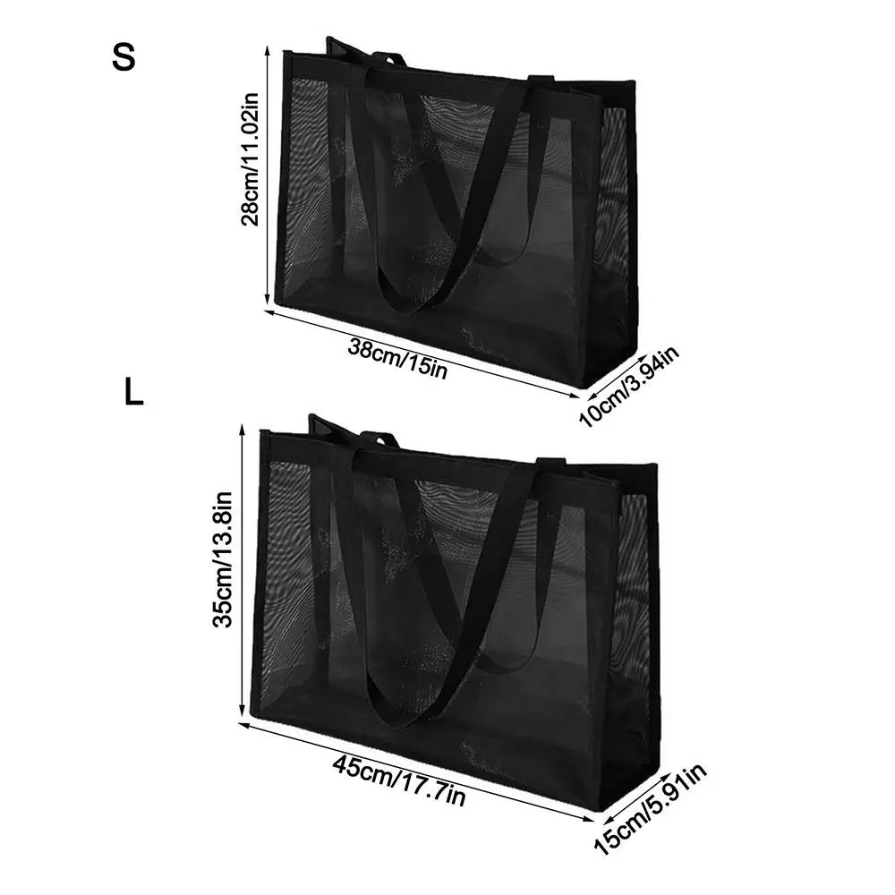 New Mesh Shoulder Bag Hollow Large Capacity Beach Bags Transparent Multifunctional Handbag Travel - view 6