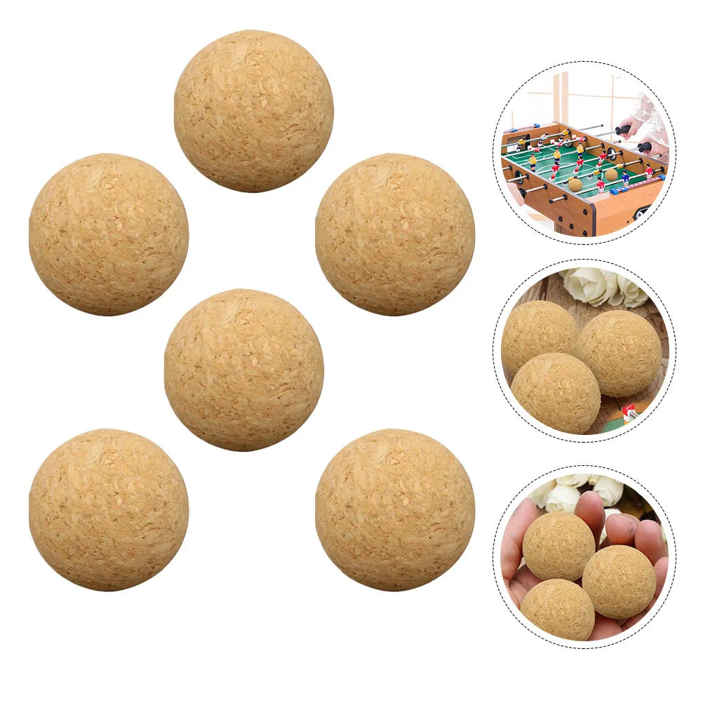 

6Pcs Cork Foosball Balls Professional Table Soccer Accessory Wear-Resistant Lightweight Compact for Home Arcade Shopping Mall