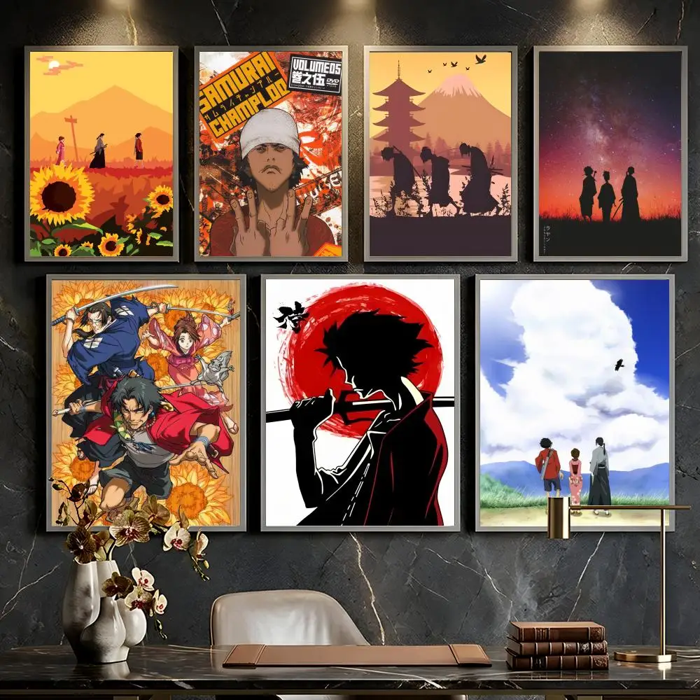 Póster de Anime Samurai Champloo --HD-- Decoración de pared universal autoadhesiva impermeable de alta dureza