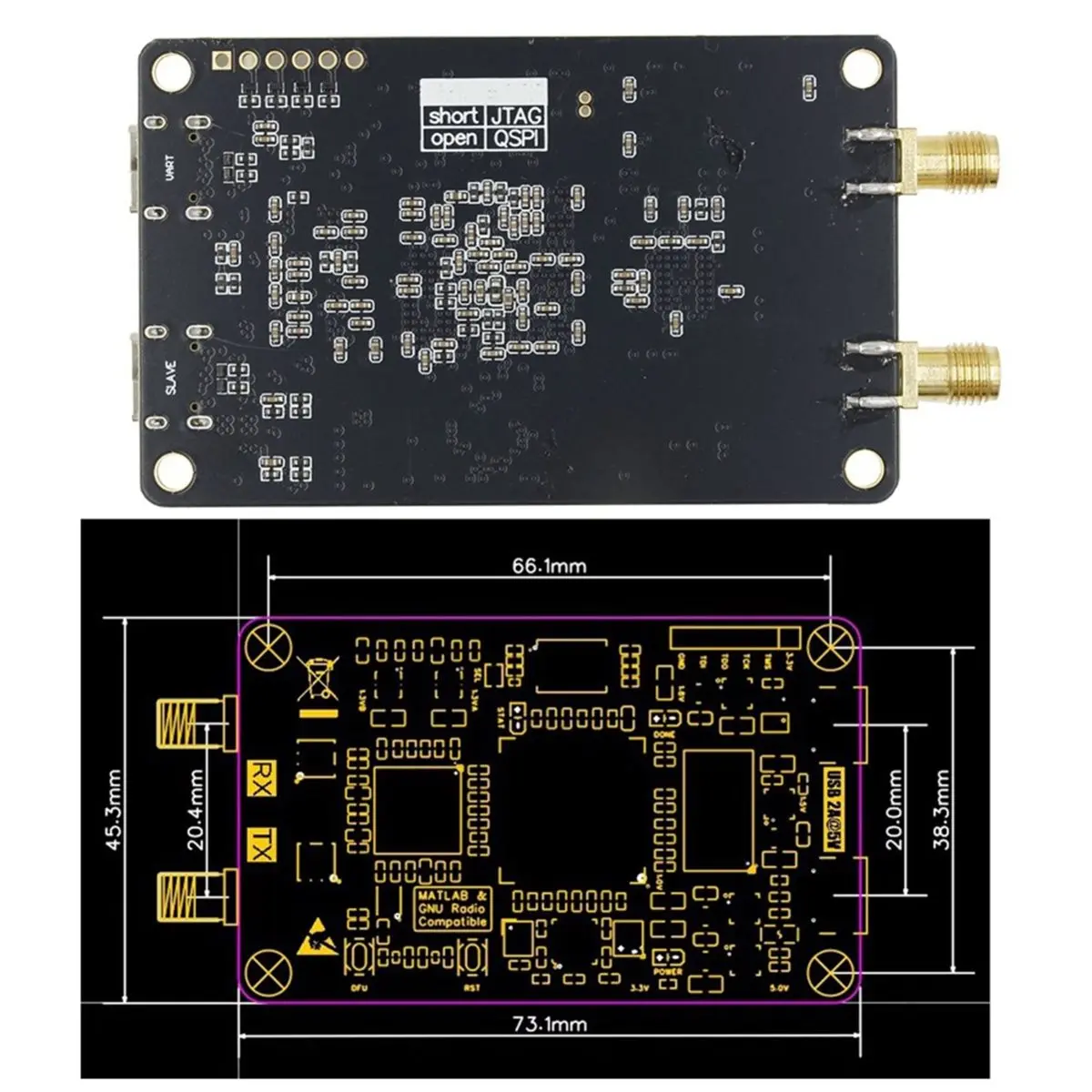 #43I Electronics Accessories,For PlutoSDR Software Defined Radio Development Board ZYNQ7010 (Black)