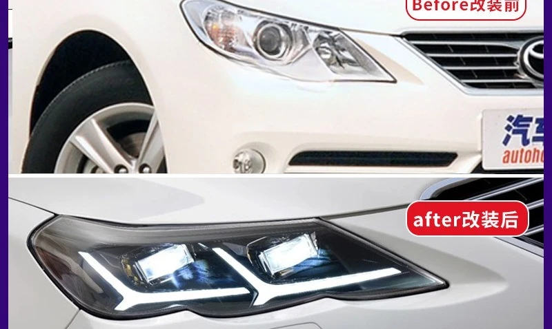 

Suitable for 10-13 Toyota Ruizhi Headlight Assembly Modified LED Lens Headlight Daytime Running Light Streamer Turn Signal