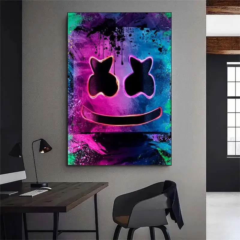 Marshmello Dj POSTER Poster Prints Wall Pictures Living Room Home Decoration Small