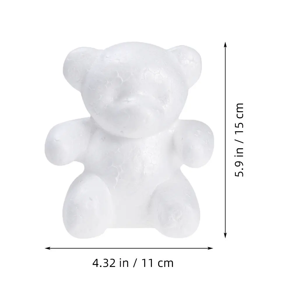 2Pcs 15Cm Sitting Foam Bear Craft for DIY Valentine's Day Decoration Church Preschool Kindergarten Home Activity Educational Art