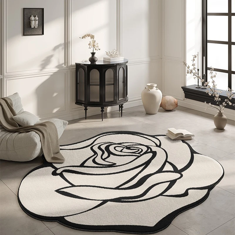 Flower Living Room Carpet Irregular Bedroom Bedside Floor Mat Soft Velvet Rug Luxury Home Decoration Rugs Christmas Gifts 거실 카펫