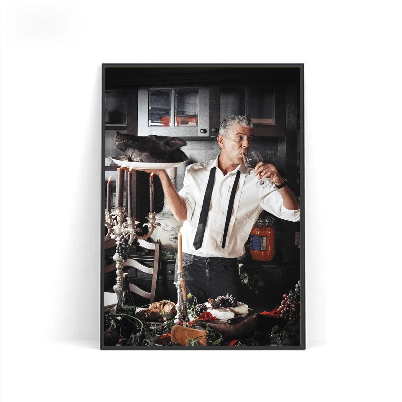 Poster Prints Anthony Gifts Bourdain Food And Beer Actor Movie Club Bar  Canvas Painting Wall Art Picture Living Room Home Decor