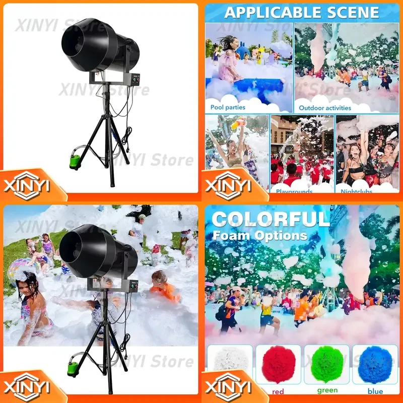 2500W Cannon Moving Head Foam Machine with Stand for Party Event Stage Lighting Effect for Playground Shopping Mall