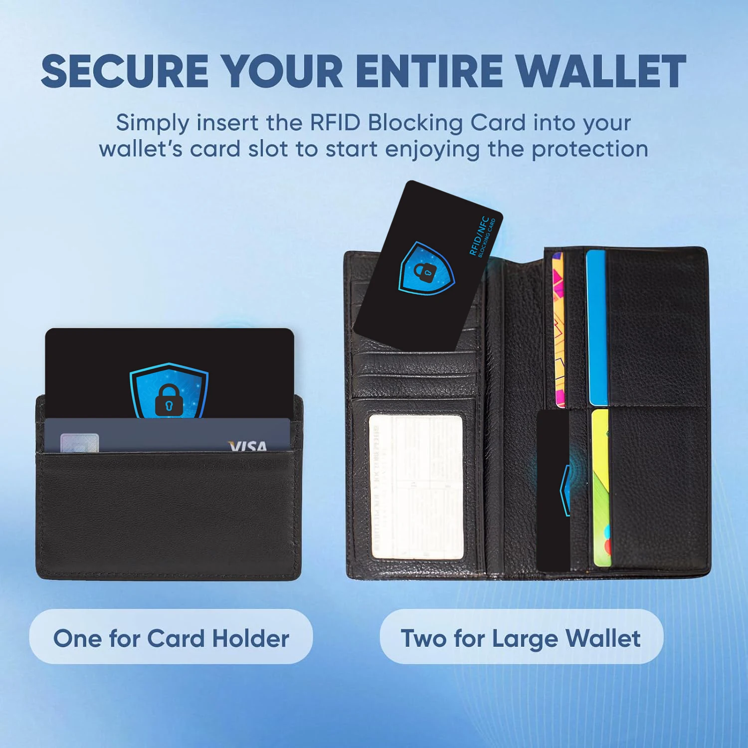 RFID-Blockierungskarten – 2/4/10er-Pack, erstklassiges kontaktloses NFC-Debit-Kreditkarten-Passschutz-Blocker-Set für Männer und Frauen – Detail 4