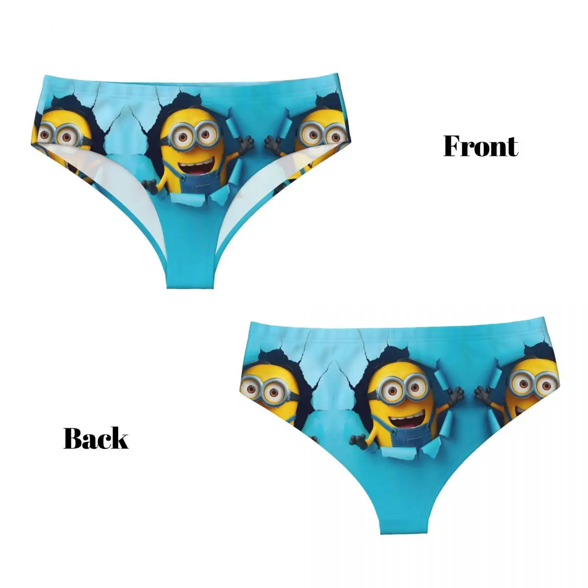 Пользовательские классические трусики с героями мультфильмов M-Miniones, женское дышащее забавное нижнее белье