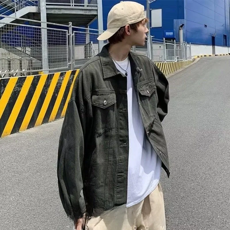 

Loose Men's Denim Jaet Spring Autumn Faion Korean Version Workwear Jaet Casual Versatile INS Upper Apparel