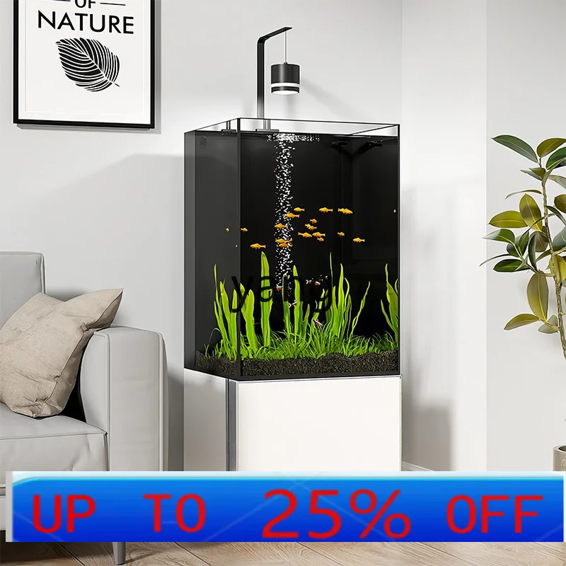 

LH small four-legged small square tank bottom cabinet back filter, ultra-white glass goldfish tank aquarium