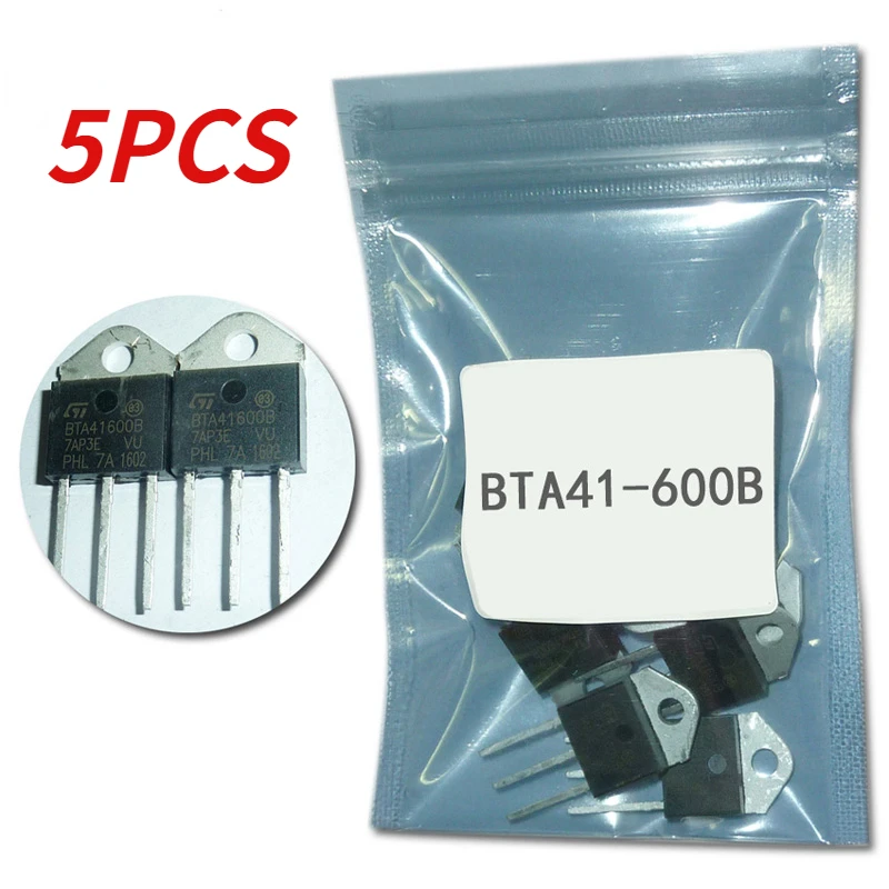 

5PCS BTA41-600B BTA41-600 Triac 40A 600V BTA41600 BTA41 TO-3P New Free Shipping