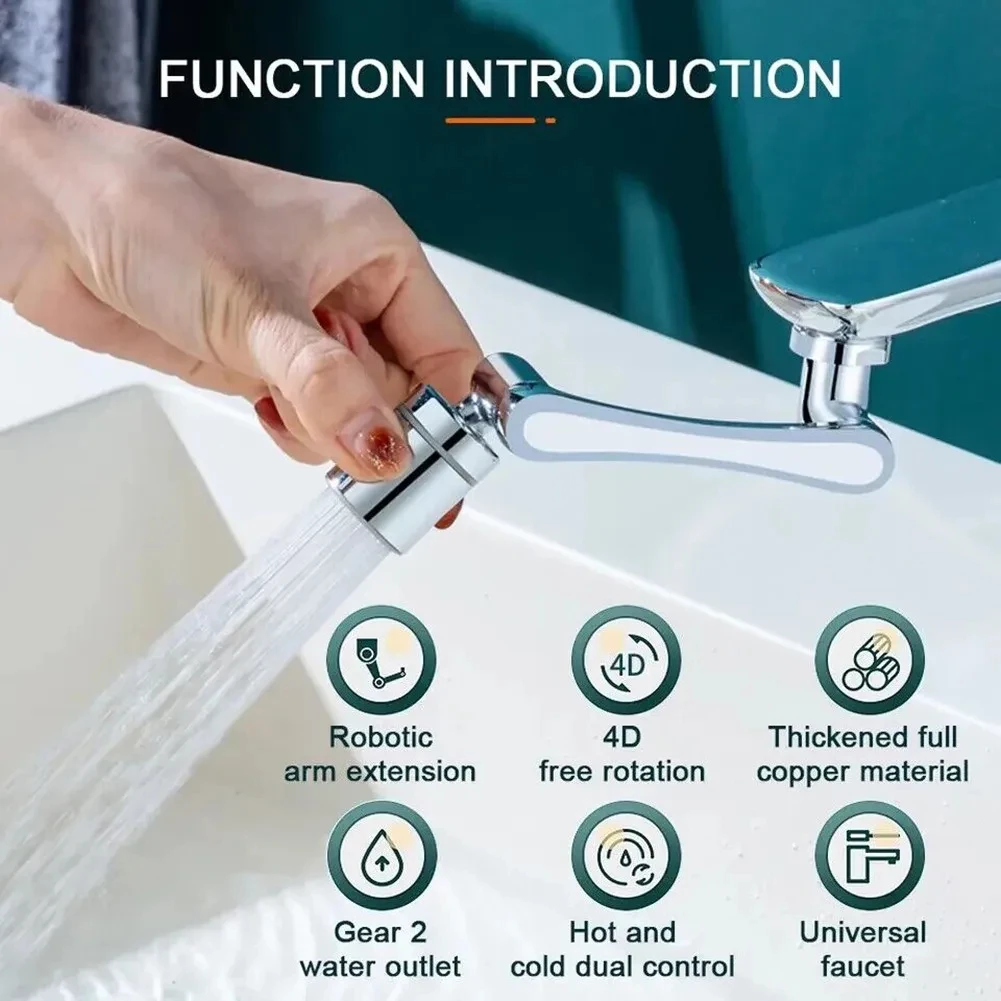 Metal Brass Universal 1080° Rotation Faucet Sprayer Head For Kitchen Washbasin Extension Faucet Bubbler Sink Tap Splash Nozzle