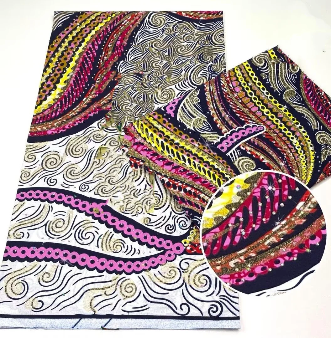 2026 New Style Nigeria Stonk Golden- Wax Print Fabric - High Quality African Wax Print Fabric for Patchwork, Clothing & DIY