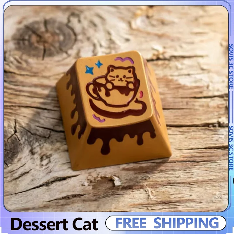 

Anthem Dessert Cat Metal Keycaps Cute Aluminum Alloy Customized Gaming Key Caps for MX Switch Mechanical Keyboard PC Gamer Gifts