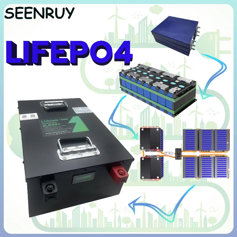 72V 50AH LIFEPO4 Battery built-in BMS 80A perfect for RV  Yacht  Motorcycle Sightseeing Vehicle Golf Cart