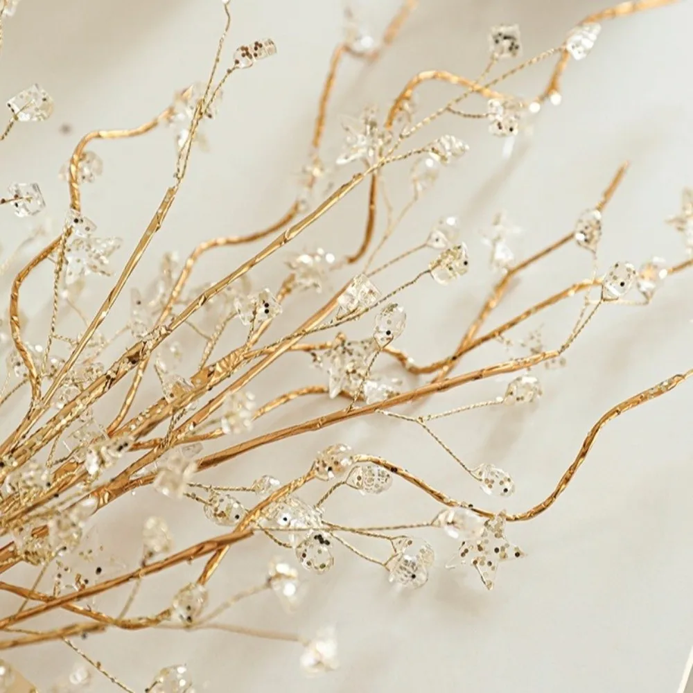 Новые прозрачные бусины, хрустальные ветки деревьев, сверкающие DIY хрустальные ветки бутона, пентаграмма, украшение для рождественской елки, рождественское украшение