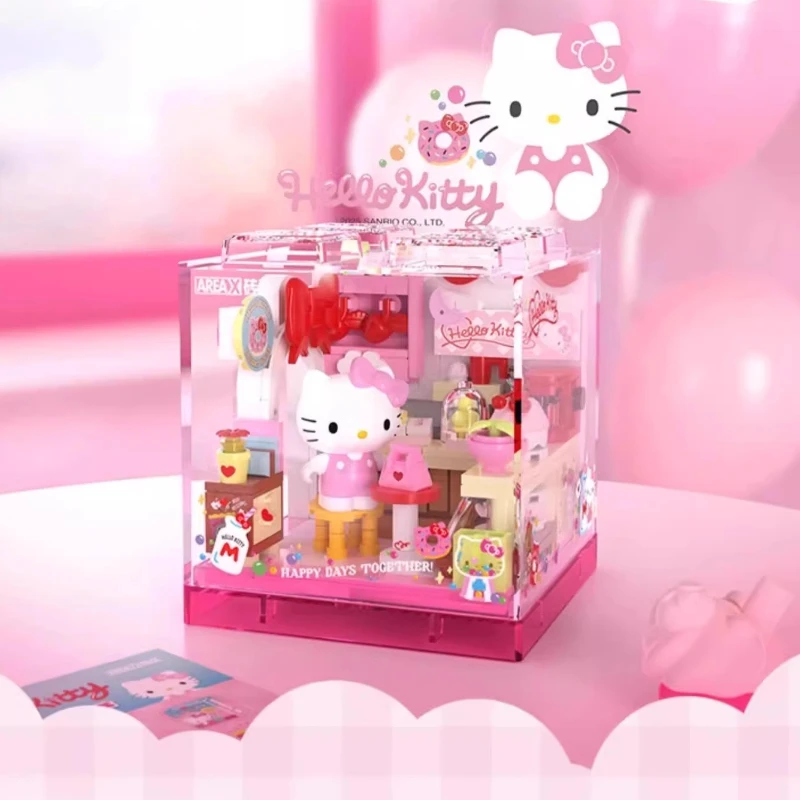 SEMBO BLOCK HelloKitty Kuromi boulangerie blocs de construction Sanrio Dessert maison océan Restaurant modèle jouer jouet anniversaire cadeau pour les enfants