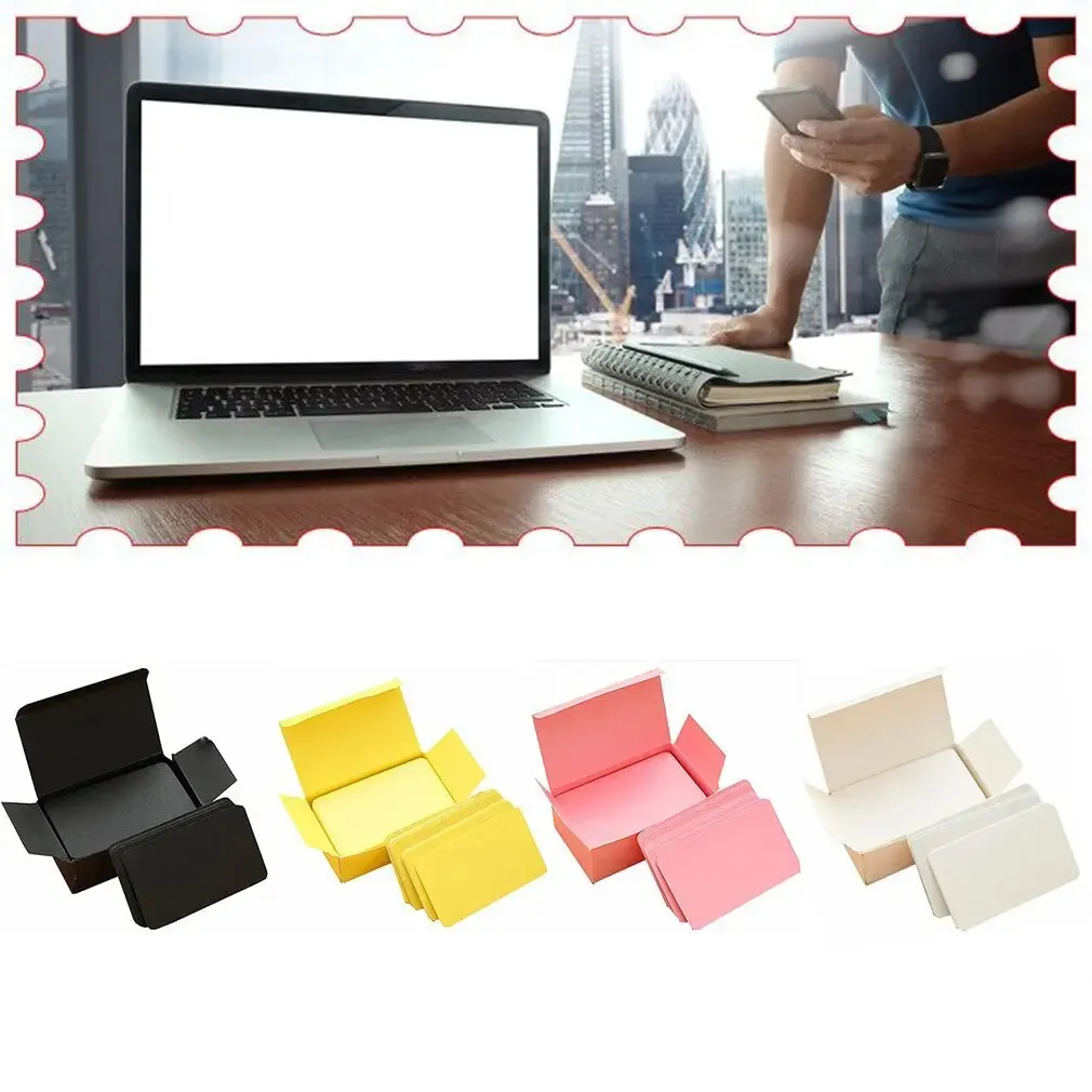 100pcs Multi-use Cards Blank DIY Cards Graffiti Rounded Small Cards Word Cards Sticky Note Card Message Cards Random Box Color