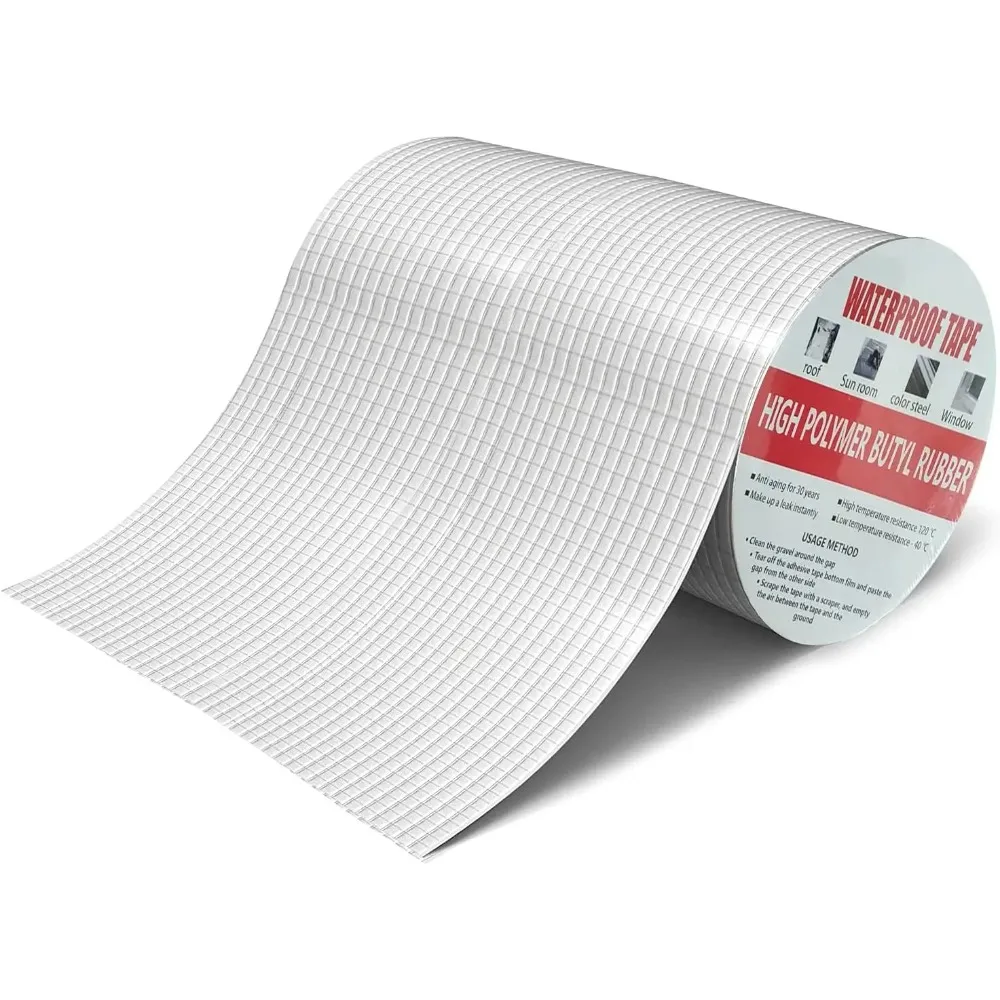 Waterproof Tape High Temperature Resistance Thicken Aluminum Foil Butyl Tape Wall Pool Roof Crack Duct Repair Sealed Self Tape