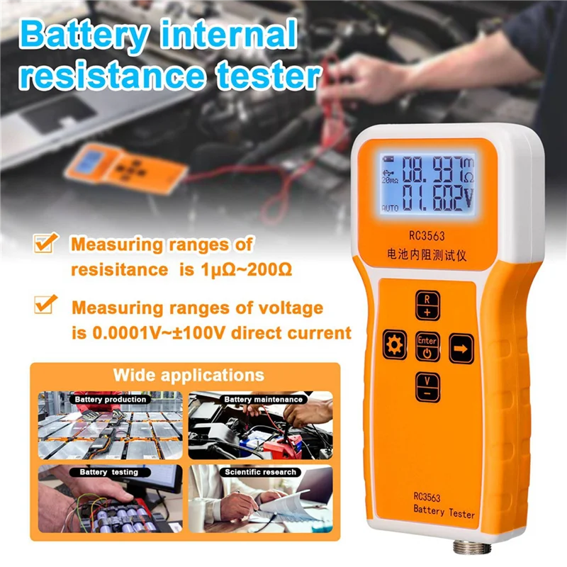 

ABBP-3X RC3563 Battery Voltage Internal Resistance Tester Trithium Lithium Iron Phosphate 18650 Battery Tester,Tester Probe
