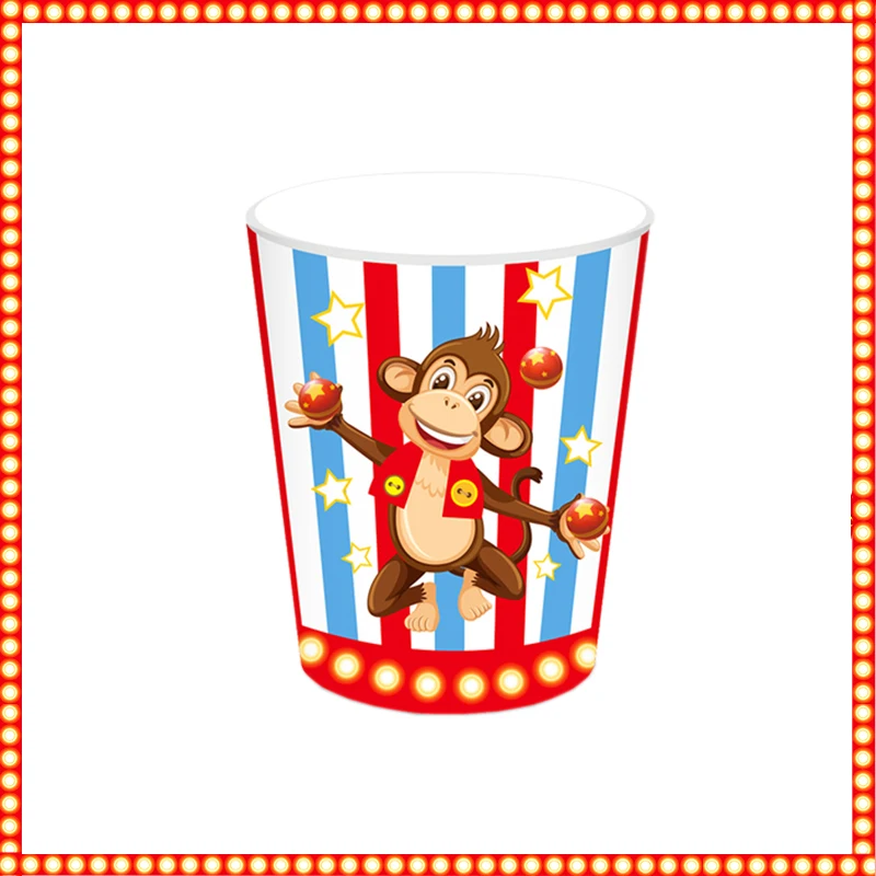 Circus Birthday Party Decoration Paper Tableware Amusement Park Circus Cake Topper Decor Baby Shower Kids Favors Cartoon Balloon