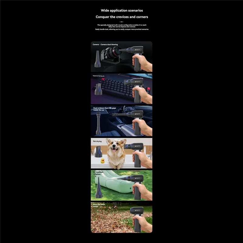 

HLZS-Violent Fan 90000RPM 9 Gears Adjustable Speed Brushless Handheld Jet Air Blower High-Speed Blowing Device