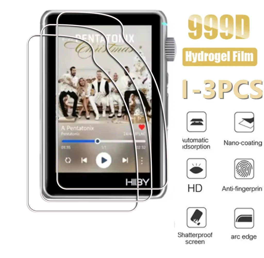 

1-3 шт. для HiBy R3 II 2025 / R3 Gen 2: Гидравлическая HD-пленка из мягкого гидрогеля для полной защиты экрана музыкального плеера
