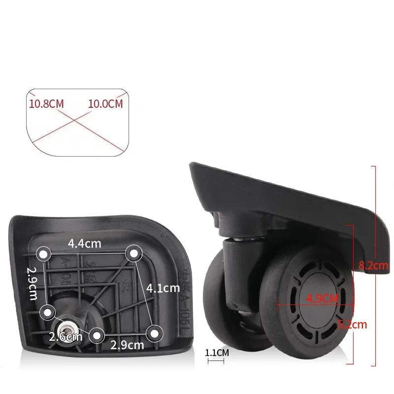 For Hongsheng A105 Double-Row Silent Swivel Casters For Suitcase Wear-Resistant Load-Bearing Smooth Wheels Durable Rolling