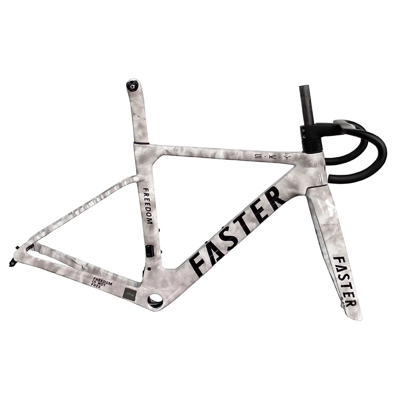 FASTERWAY Freedom Clouds Feel High Quality Carbon Road Bike Frame Disc Brake32C Bicycle Frameset With Handlebar