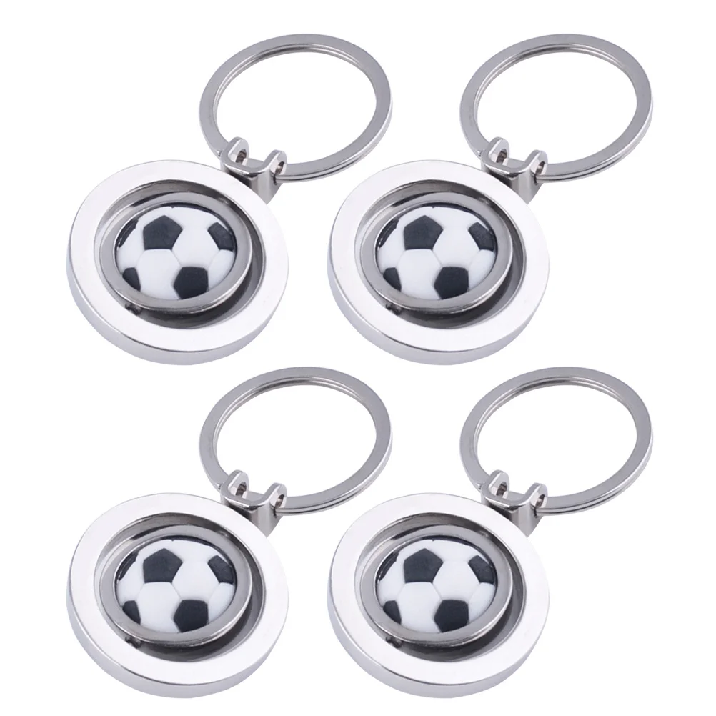 

1 комплект, брелок для футбольного мяча, креативный вращающийся футбольный кулон, металлический прочный брелок из цинкового сплава для сумки, телефона, украшения автомобиля