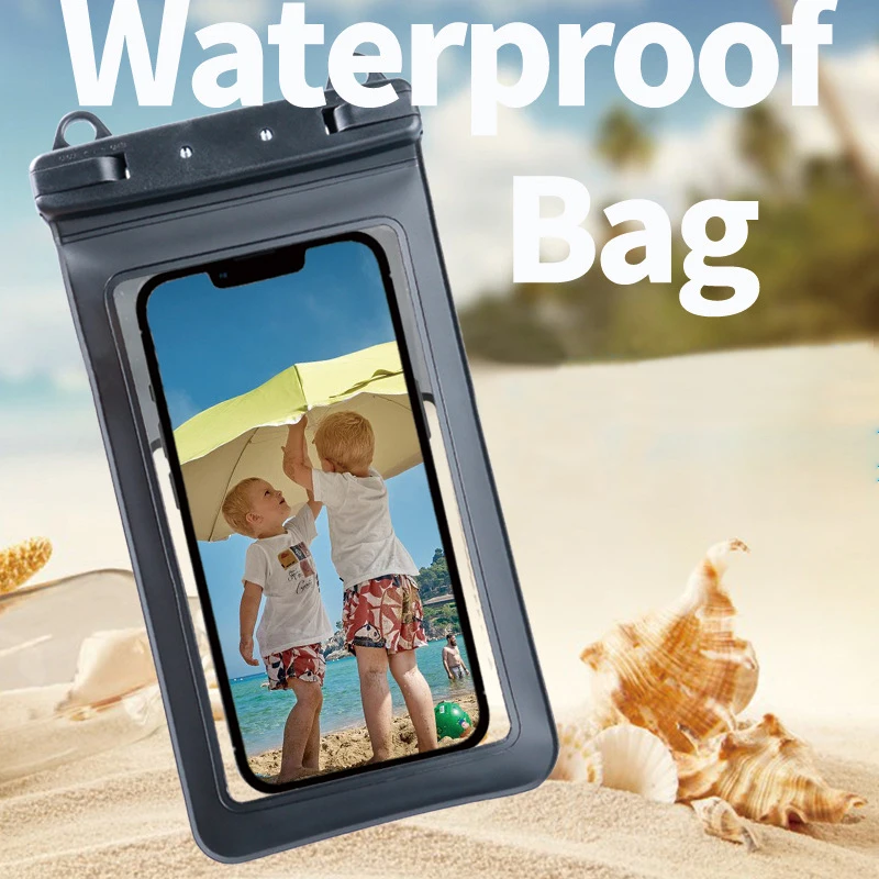 Transparent Waterproof Swimming Diving Mobile Phone Case, River Tracing, Drinking Protective Case, Hanging Neck Mobile Phone Bag