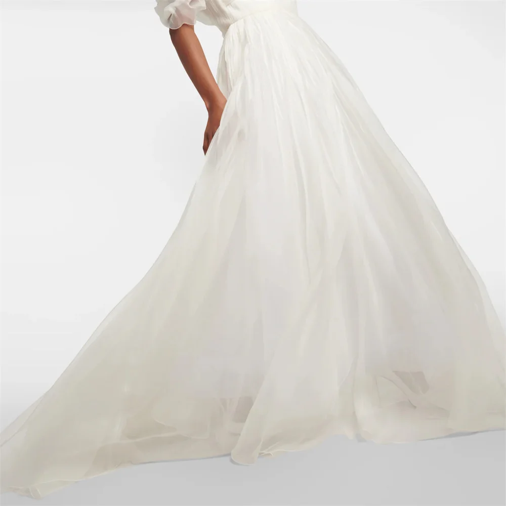 Hot Selling Off Shoulder Sweetheart Neckline A-Line Silk Wedding Dress Elegant Open Back Zipper Floor Length Gown For Bride 2024