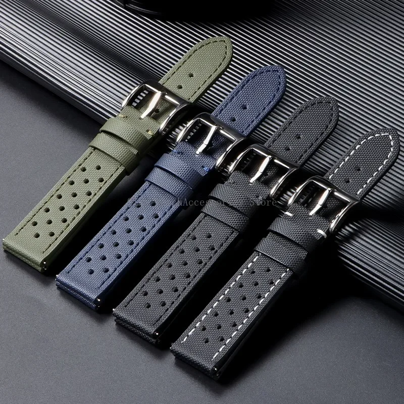 Quick Release Breathable Watch Band Men Women Sport Straps Universal Fabric Oxford Leather Bracelets Quality Sailcloth Wristband